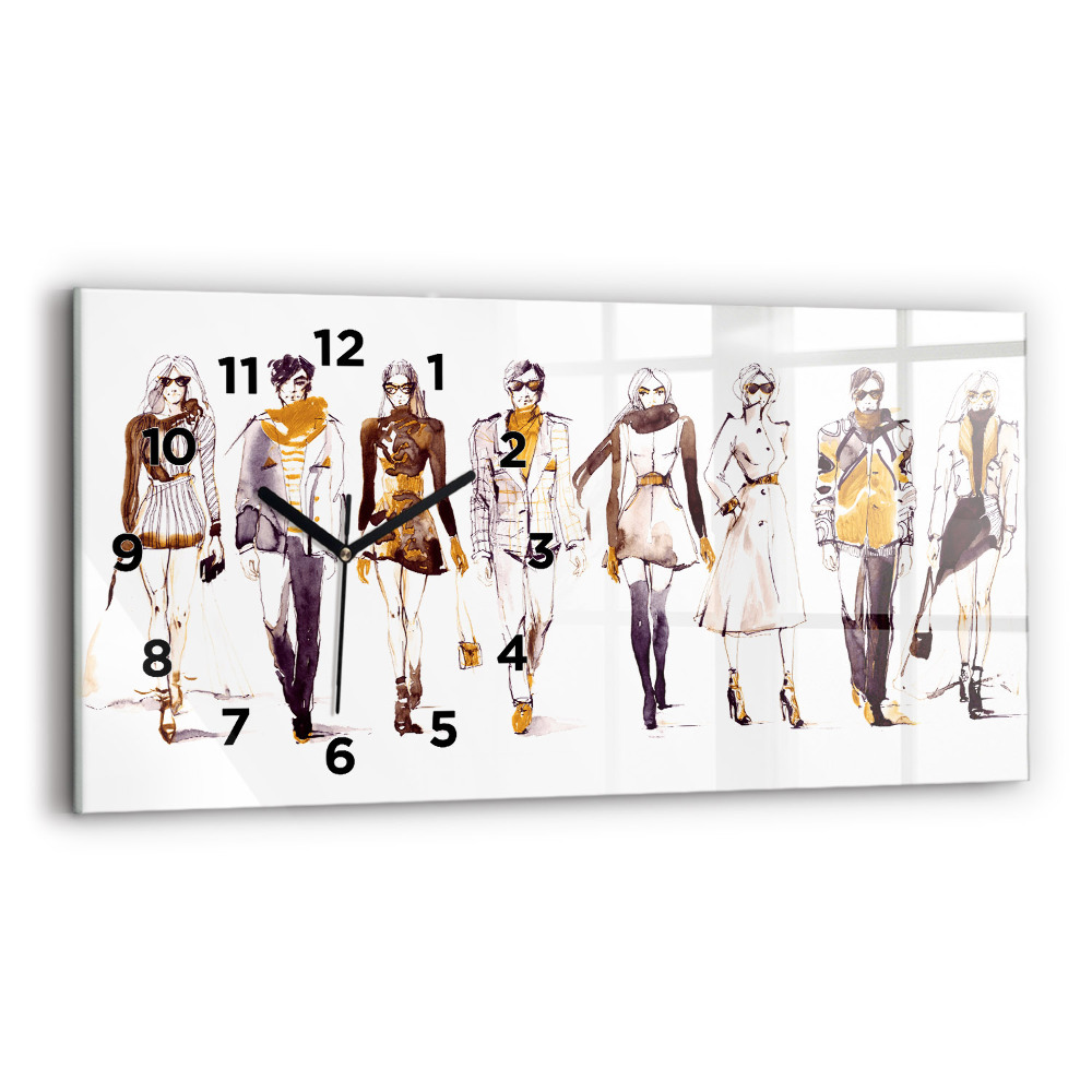 Horloge horizontale en verre Femme et homme