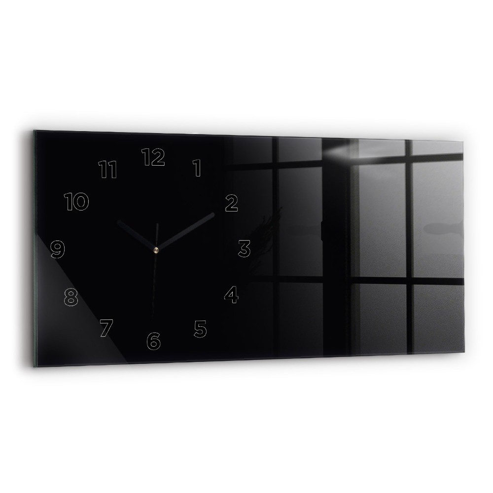 Horloge murale horizontale Couleur noire