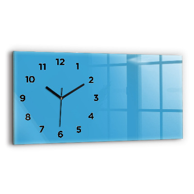 Horloge horizontale en verre La couleur bleue