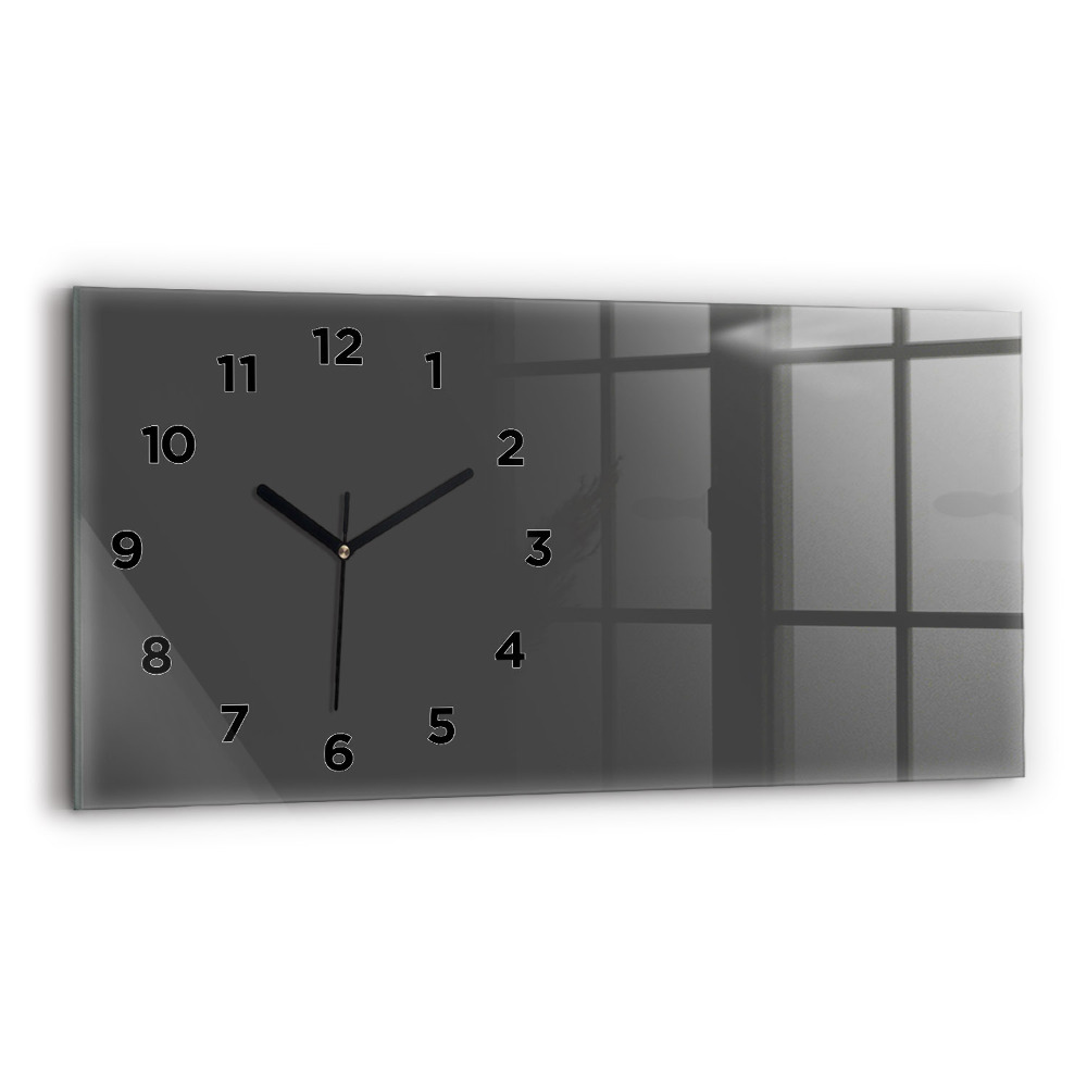 Horloge horizontale en verre Couleur grise