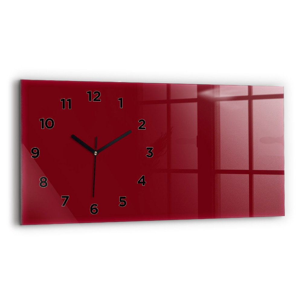 Horloge horizontale en verre La couleur bourgogne