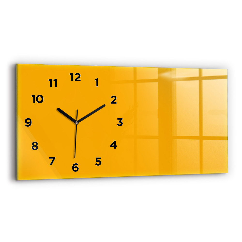 Horloge horizontale en verre Colorant jaune doré