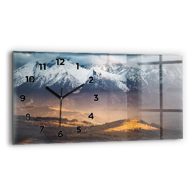 Horloge horizontale en verre Panorama hivernal des Tatras