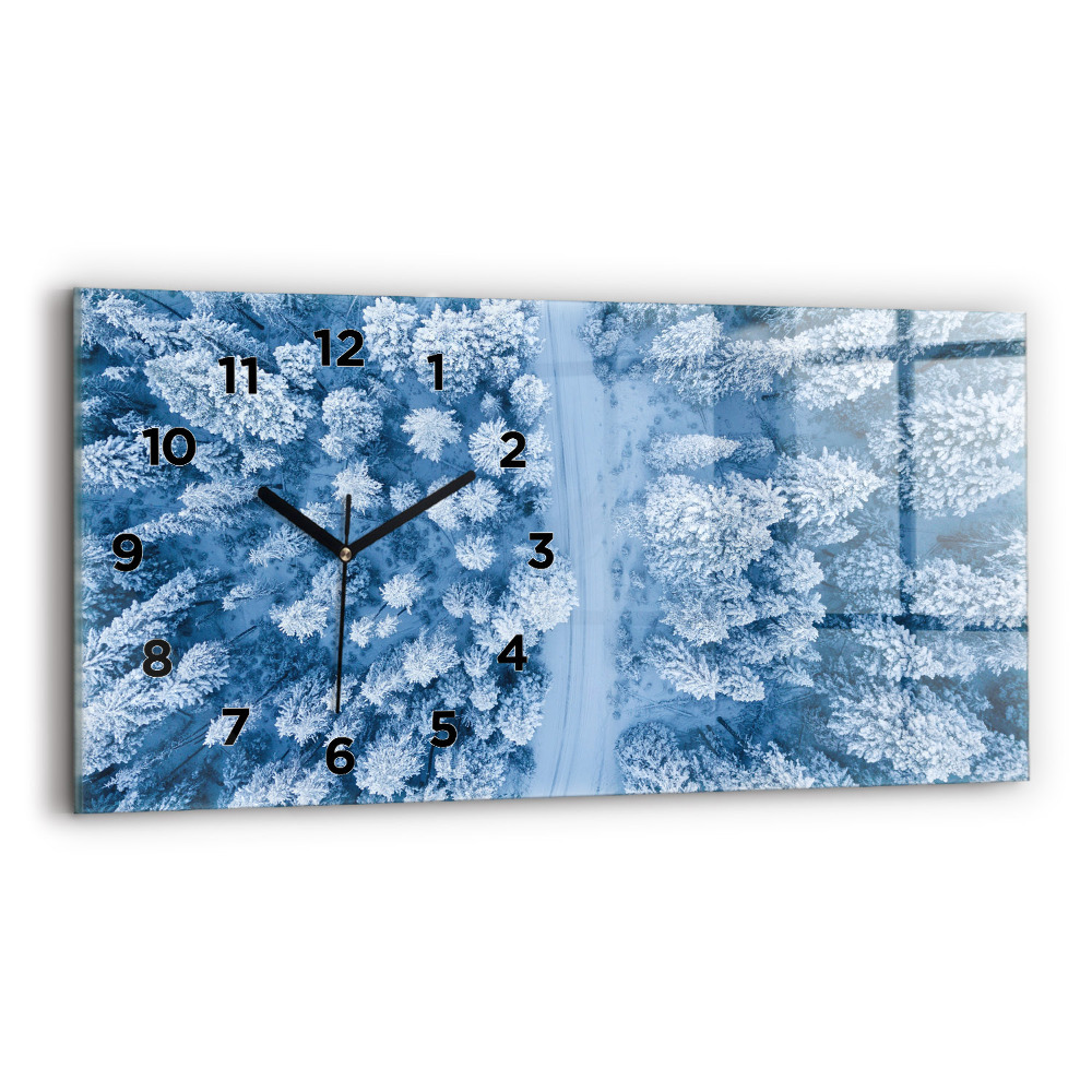 Horloge murale horizontale Forêt vue d'oiseau Drone