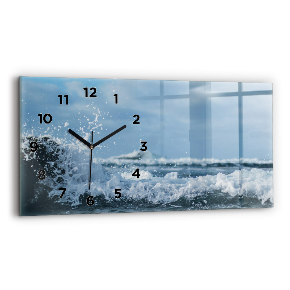 Horloge rectangulaire horizontale Photographie de vagues