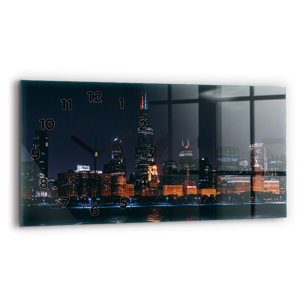 Horloge horizontale en verre Paysage urbain de Chicago