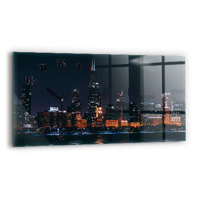 Horloge horizontale en verre Paysage urbain de Chicago