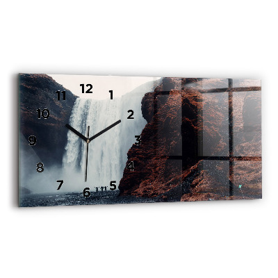 Horloge horizontale en verre Chute d'eau en Islande