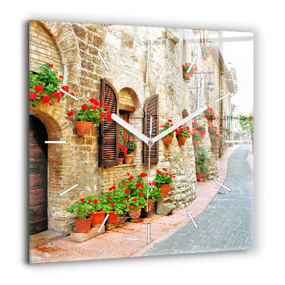 Pendule carrée en verre 60x60 cm Rue pittoresque