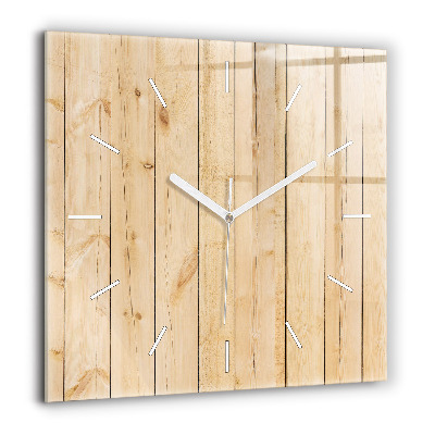 Horloge murale carrée 60x60 cm Planches de bois