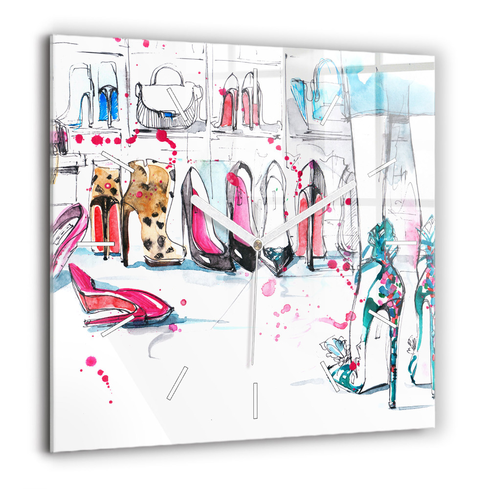 Horloge carrée en verre 60x60 cm Élément de féminité