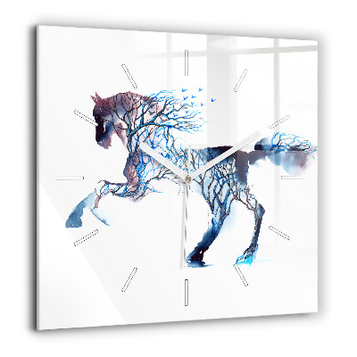 Horloge carrée en verre 60x60 cm Nature de l'animal