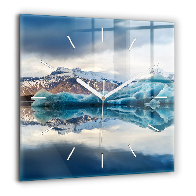 Horloge murale carrée 60x60 cm Lac Jokulsarlon Islande