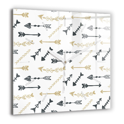 Horloge carrée en verre 60x60 cm Motif géométrique de hipster