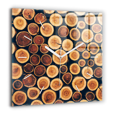 Pendule carrée en verre 60x60 cm Bois