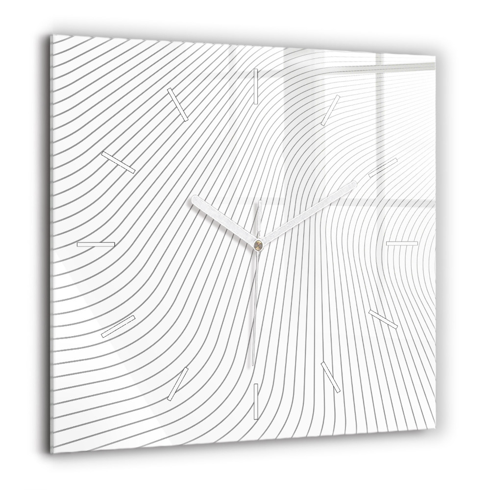 Pendule carrée en verre 60x60 cm Lignes abstraites