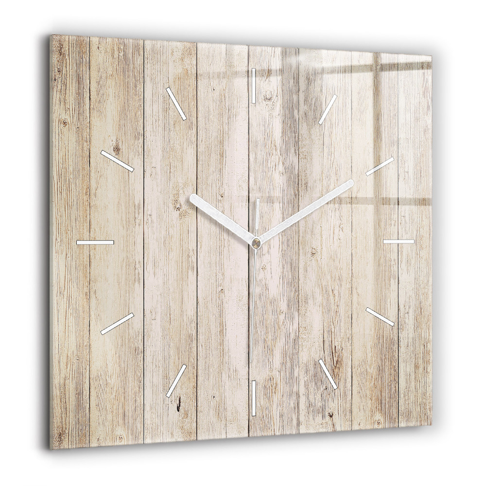 Horloge carrée en verre 60x60 cm Panneaux en bois