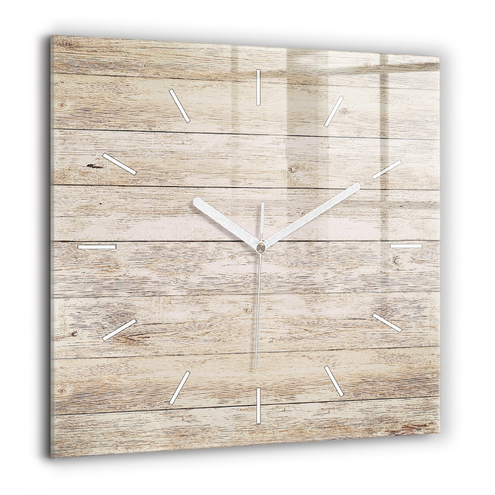 Horloge murale carrée 60x60 cm Panneaux de bois