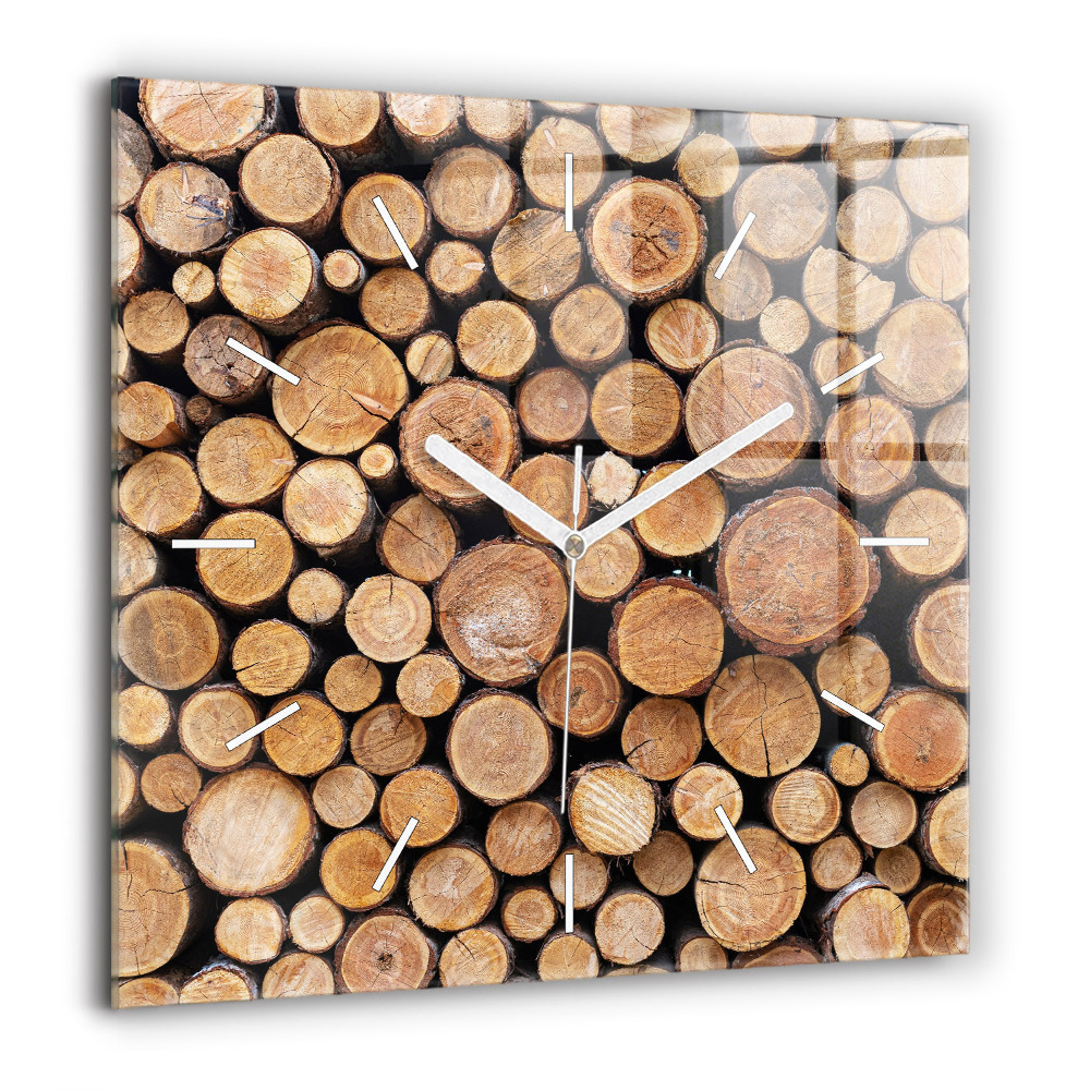 Pendule carrée en verre 60x60 cm Cercles d'arbres