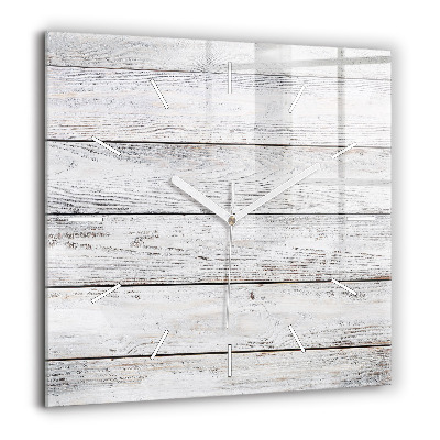 Horloge carrée en verre 60x60 cm Planches peintes