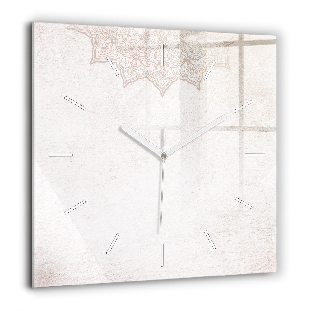 Horloge carrée en verre 60x60 cm Motif décoratif