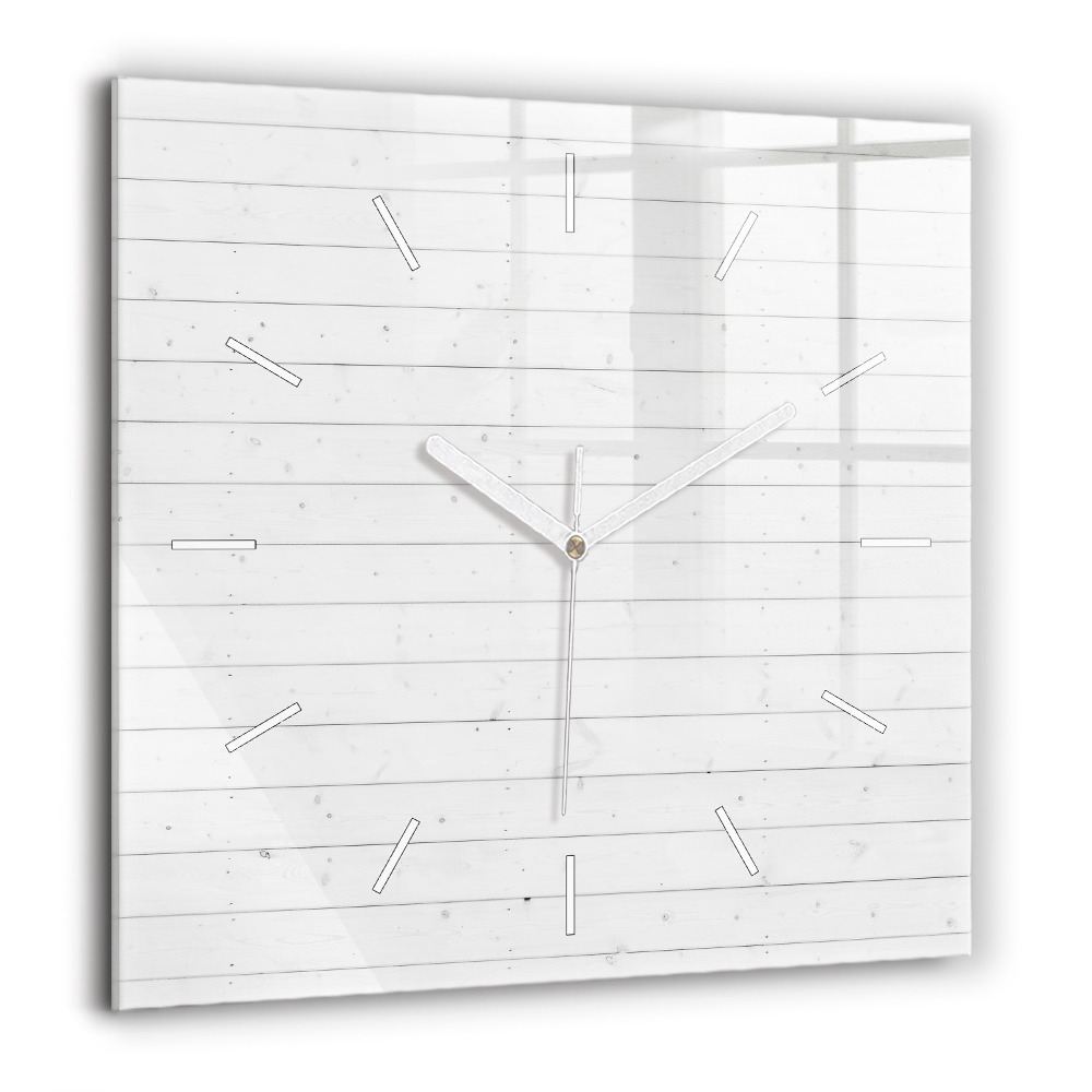 Pendule carrée en verre 60x60 cm Panneaux en bois