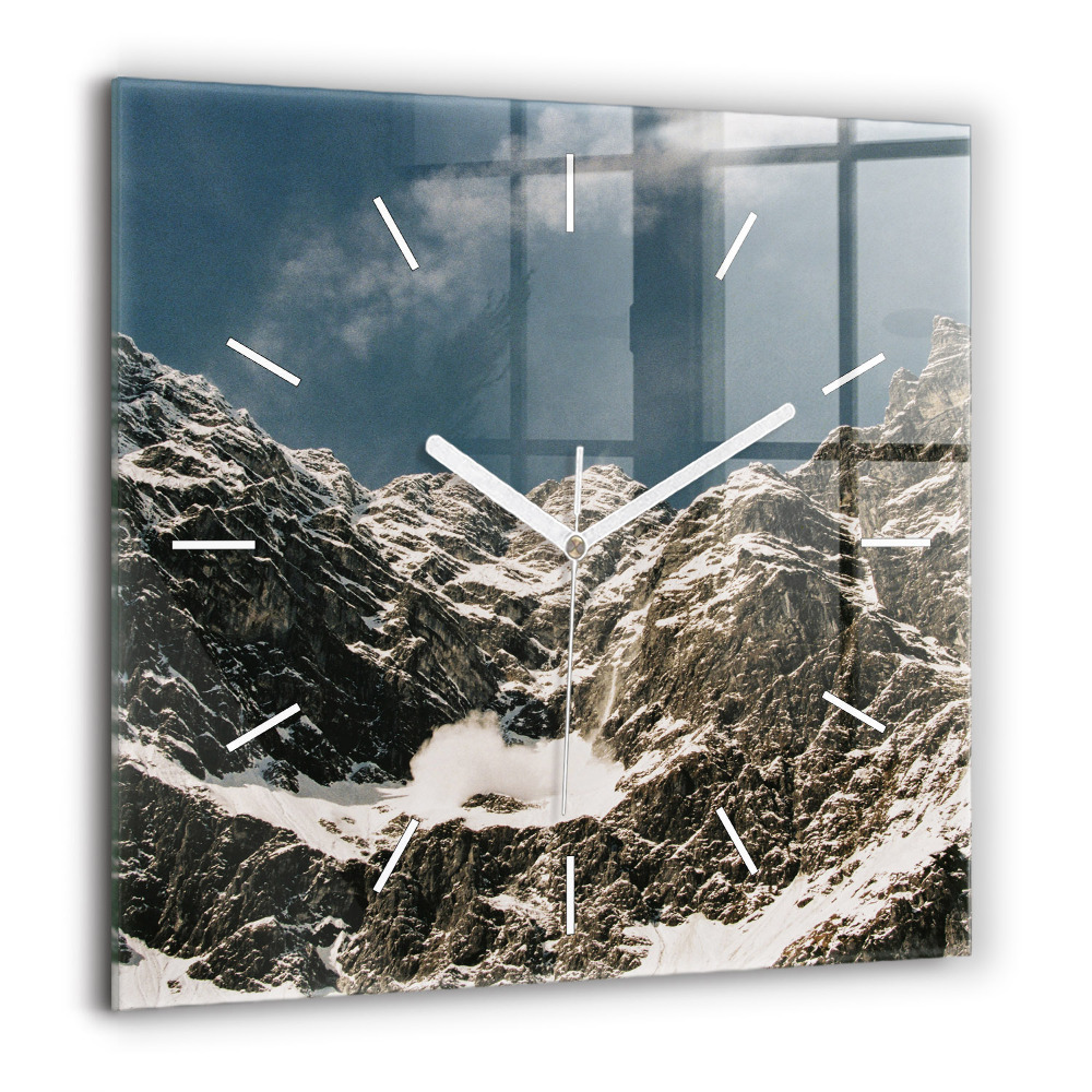 Pendule carrée en verre 60x60 cm Monts Watzmann
