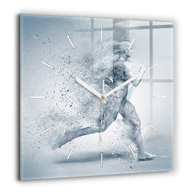 Pendule carrée en verre 60x60 cm Homme courant