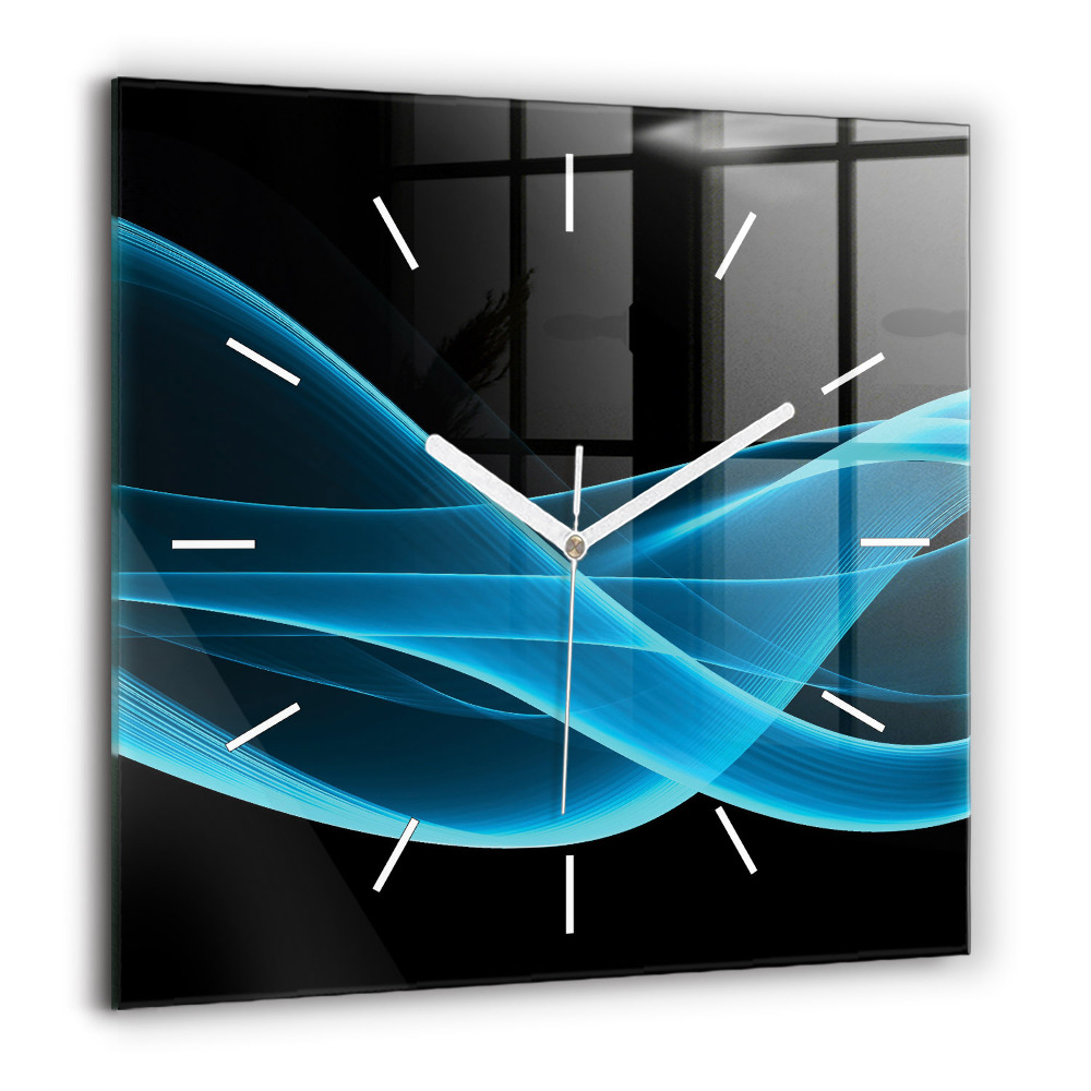 Horloge murale carrée 60x60 cm Abstraction bleue
