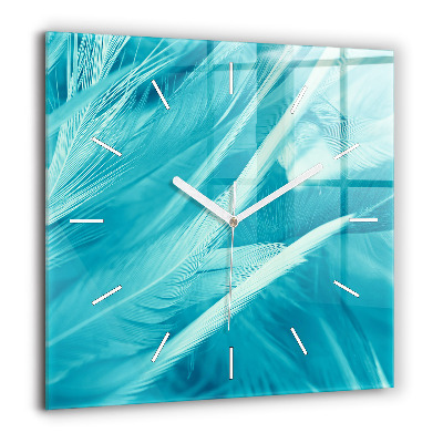 Horloge carrée en verre 60x60 cm Vert turquoise vintage