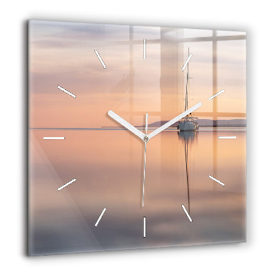 Pendule carrée en verre 60x60 cm Lac Balaton USA