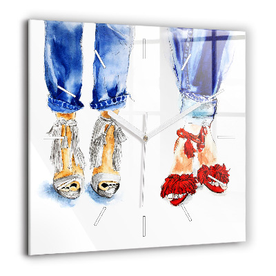 Horloge murale carrée 60x60 cm Épingles pour femmes