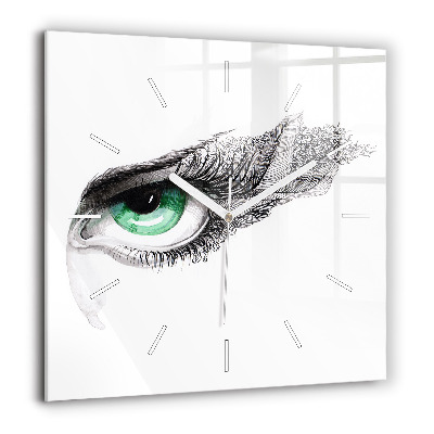 Horloge murale carrée 60x60 cm Oeil humain abstrait