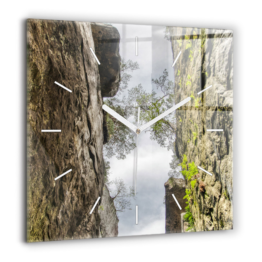 Horloge carrée en verre 60x60 cm Cité du rock en République tchèque
