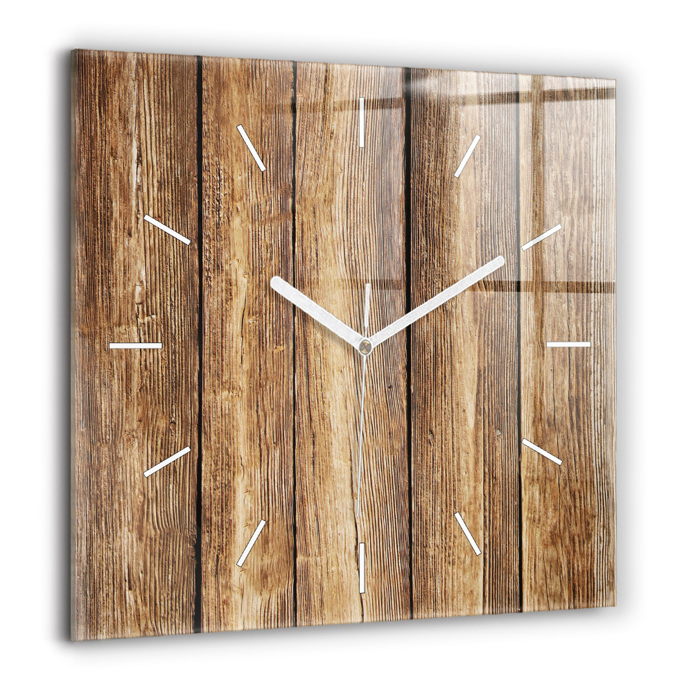Horloge murale carrée 60x60 cm Planches en bois
