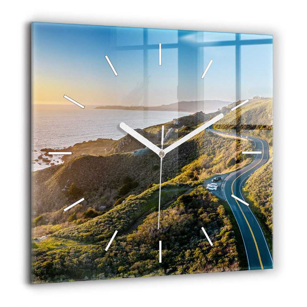 Horloge murale carrée 60x60 cm Route de San Francisco