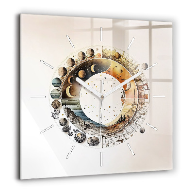 Horloge carrée en verre 60x60 cm Horloge astronomique