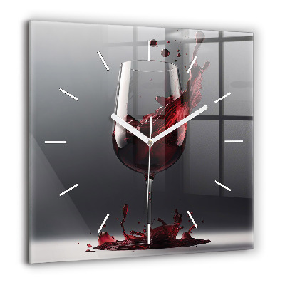 Pendule carrée en verre 60x60 cm Lampe de vin rouge