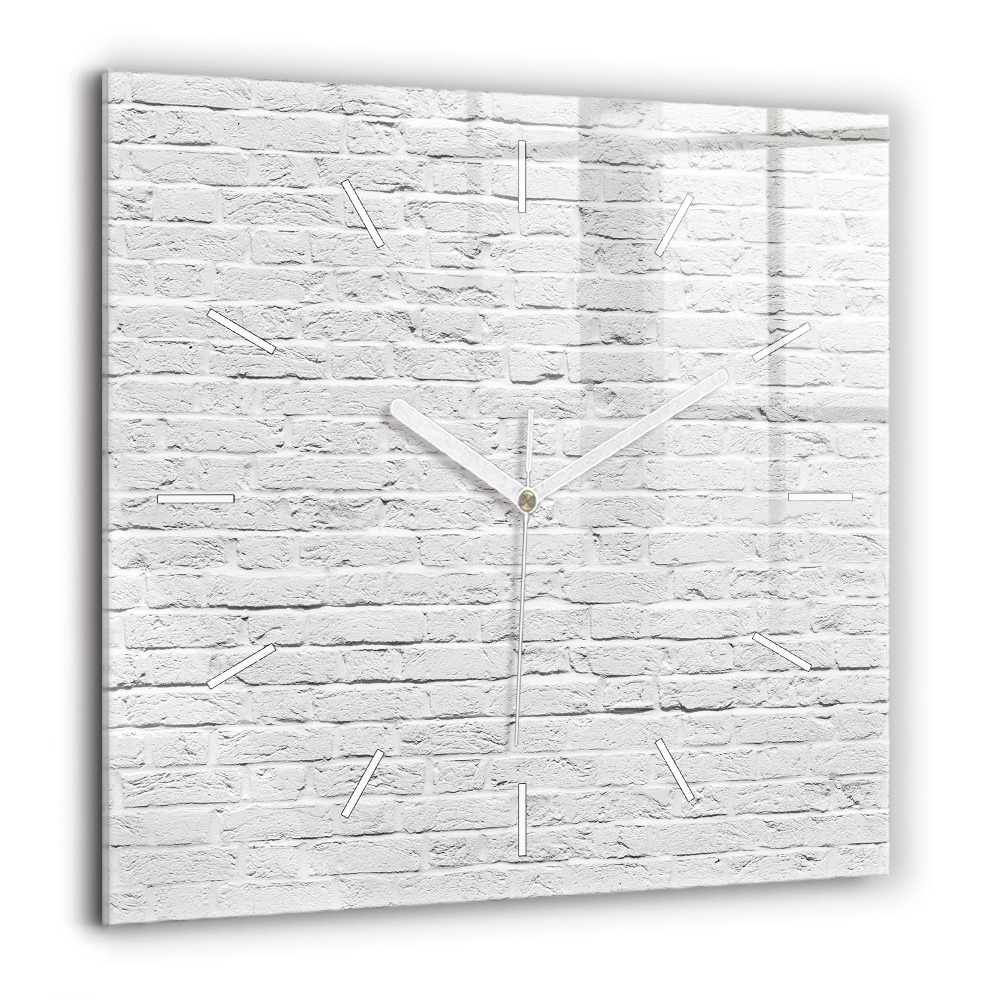 Horloge murale carrée 60x60 cm Mur de briques claires