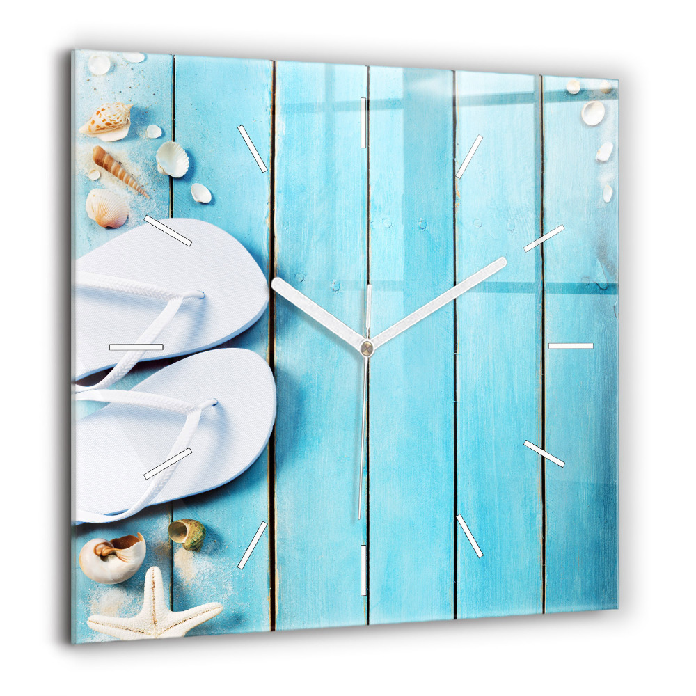 Horloge carrée en verre 60x60 cm Accessoires de vacances