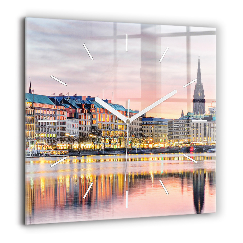 Horloge murale carrée 60x60 cm Alster à Hambourg