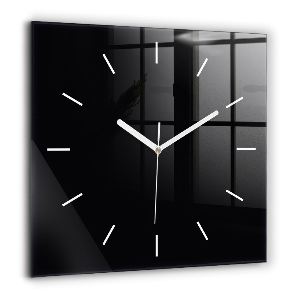 Horloge carrée en verre 60x60 cm Noir