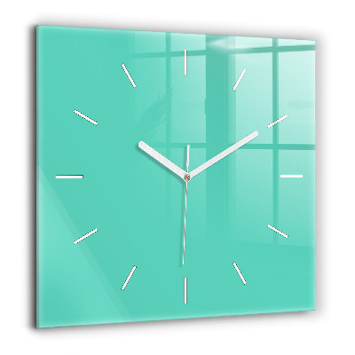 Horloge carrée en verre 60x60 cm Turquoise