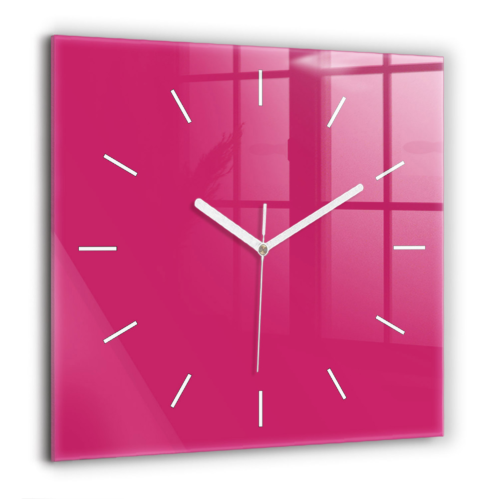 Horloge carrée en verre 60x60 cm Rose
