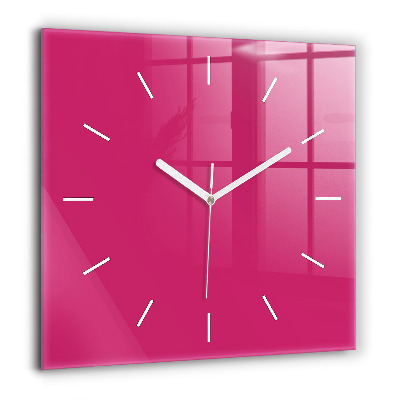Horloge carrée en verre 60x60 cm Rose