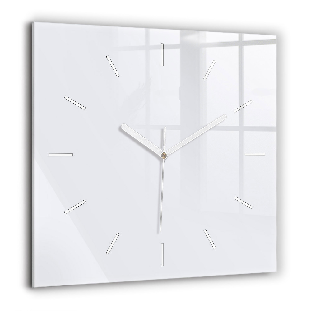 Horloge carrée en verre 60x60 cm Blanc