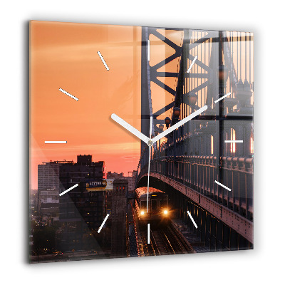 Pendule carrée en verre 60x60 cm Pont Benjamin Franklin