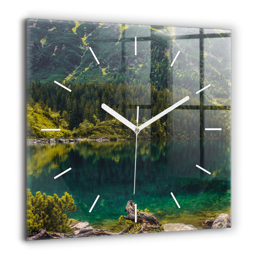 Pendule carrée en verre 60x60 cm Morskie Oko dans les Tatras