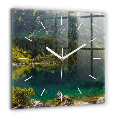 Pendule carrée en verre 60x60 cm Morskie Oko dans les Tatras