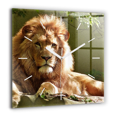 Horloge murale carrée 60x60 cm Portrait d'un lion